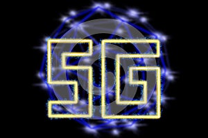 5G icon with network connection