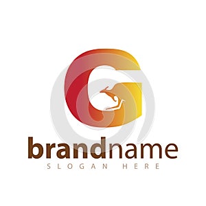 G Initial letter with kangaroo logo icon vector