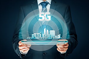 5G internet connection digital tablet concept photo
