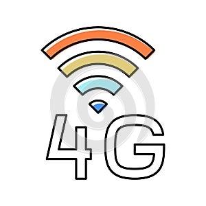 4g internet networking color icon vector illustration