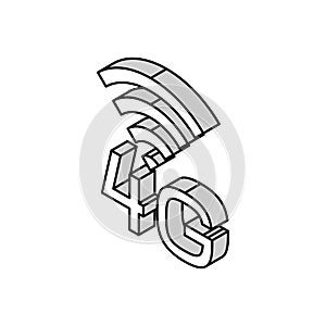 4g internet networking isometric icon vector illustration