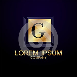 G Letter Alphabet Gold Premium Logo