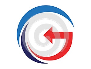 G Letter Arrow Icon Vector Logo Template Illustration Design