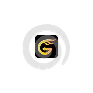 G letter fire logo business