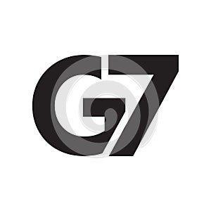 G7 logo design vector photo