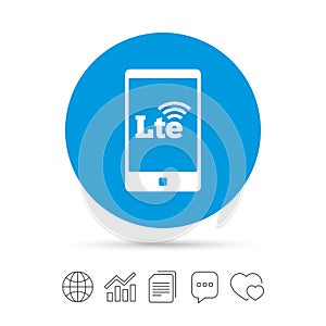 4G LTE sign. Long-Term evolution symbol.