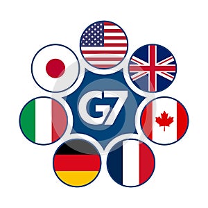 G7 member flag design vector photo