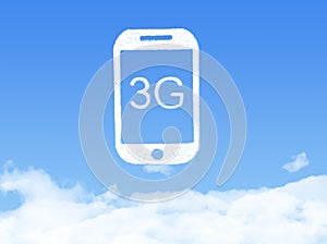 3G mobile phone cloud shape