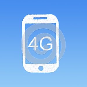 4G mobile phone cloud shape