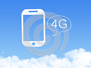 4G mobile phone cloud shape