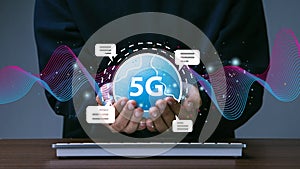 5G network concept, high-speed mobile Internet, new generation networks.5G communications technology