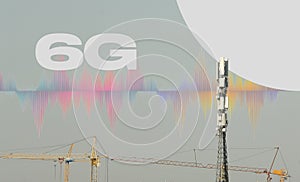 6G Next-Generation Wireless Communication Technology - Futuristic Telecom Tower and Network Infrastructure