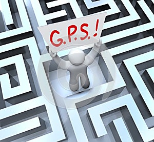 G.P.S. Global Positioning System Person Lost in Maze photo