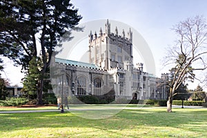 Poughkeepsie, NY / United States - Nov. 29, 2019: a image of Vassar College`s Thompson Library