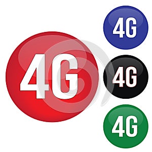 4G round website glossy buttons set