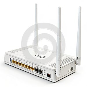 5G router 3D icon illustration isolated on white photo