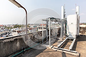 smart mobile telephone radio network antenna base station. Transmitter connection system at cellular phone antennas