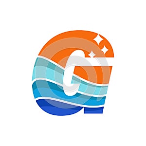 G star logo combined with waves