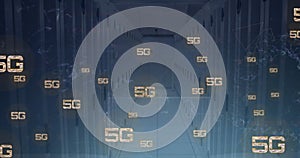 5g text repeated over computer server room