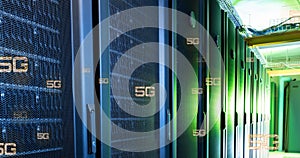 5g text repeated over computer server room