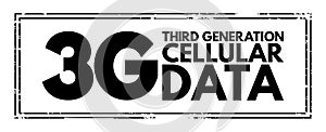 3G Third Generation cellular data text stamp, technology concept background