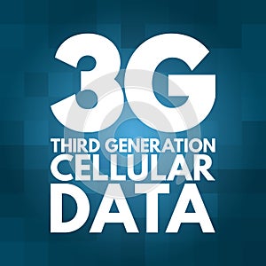 3G Third Generation cellular data text. technology concept background