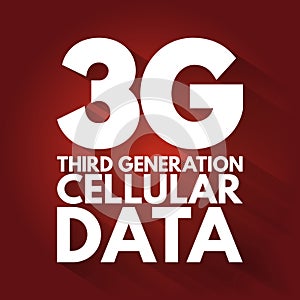 3G Third Generation cellular data text. technology concept background