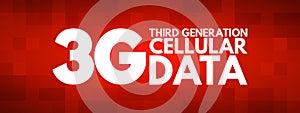 3G Third Generation cellular data text. technology concept background