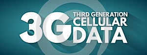 3G Third Generation cellular data text. technology concept background