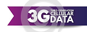 3G Third Generation cellular data text. technology concept background