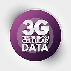 3G Third Generation cellular data text. technology concept background