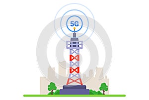 5G tower on a white background. photo