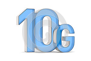 10G on white background. Isolated 3D illustration