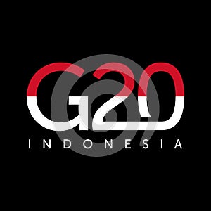 G20 indonesian flag design vector