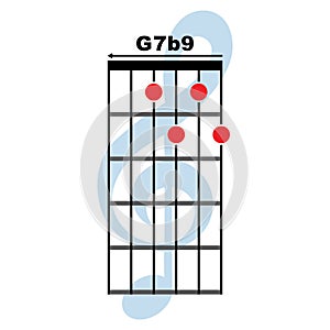 G7 b9 guitar chord icon