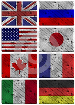 G8 wooden flags