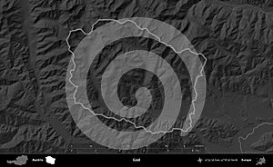 Gaal outlined, Austria. Grayscale