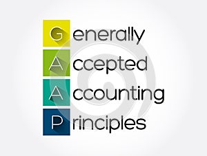 GAAP - Generally Accepted Accounting Principles acronym, business concept background