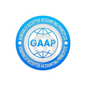 GAAP - generally accepted accounting principles label icon, badge. Vector stock illustration.