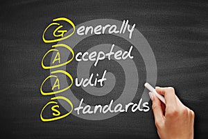 GAAS - Generally Accepted Audit Standards, acronym business concept