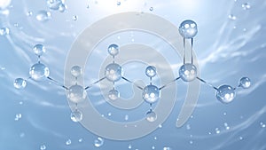 gaba or gamma-aminobutyric acid molecular structure, 3d model, structural chemical formula view from a microscope