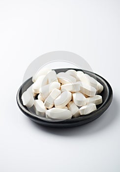 GABA GAMMA-AMINOBUTYRIC ACID Tablets. Concept for a healthy dietary supplementation.