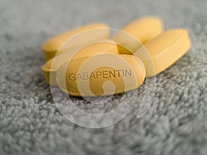Gabapentin yellow tablet photo