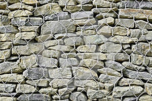 Gabion Retaining Wall Background Or Texture photo