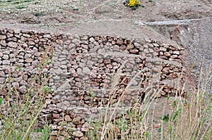 Gabion wall as erosion protection