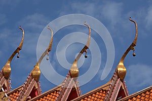 Gable apex of buddhism temple roof of temple