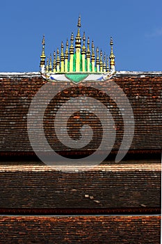 Gable apex Laos style with Blue Sky