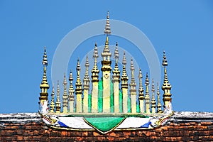 Gable apex Laos style with Blue Sky photo