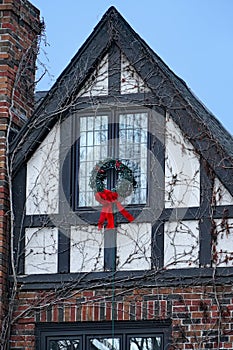 Gable with Christmas wreath