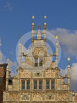 Gable, detail of a guild house in Ghent